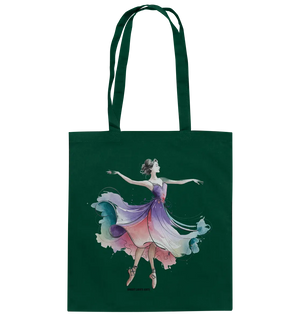 Schwebende Anmut – Tänzerin im Aquarellstil - Baumwolltasche Bright Lights Arts