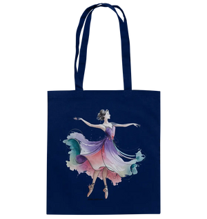 Schwebende Anmut – Tänzerin im Aquarellstil - Baumwolltasche Bright Lights Arts