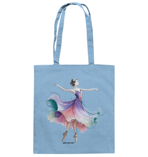 Schwebende Anmut – Tänzerin im Aquarellstil - Baumwolltasche Bright Lights Arts