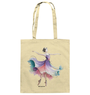 Schwebende Anmut – Tänzerin im Aquarellstil - Baumwolltasche Bright Lights Arts