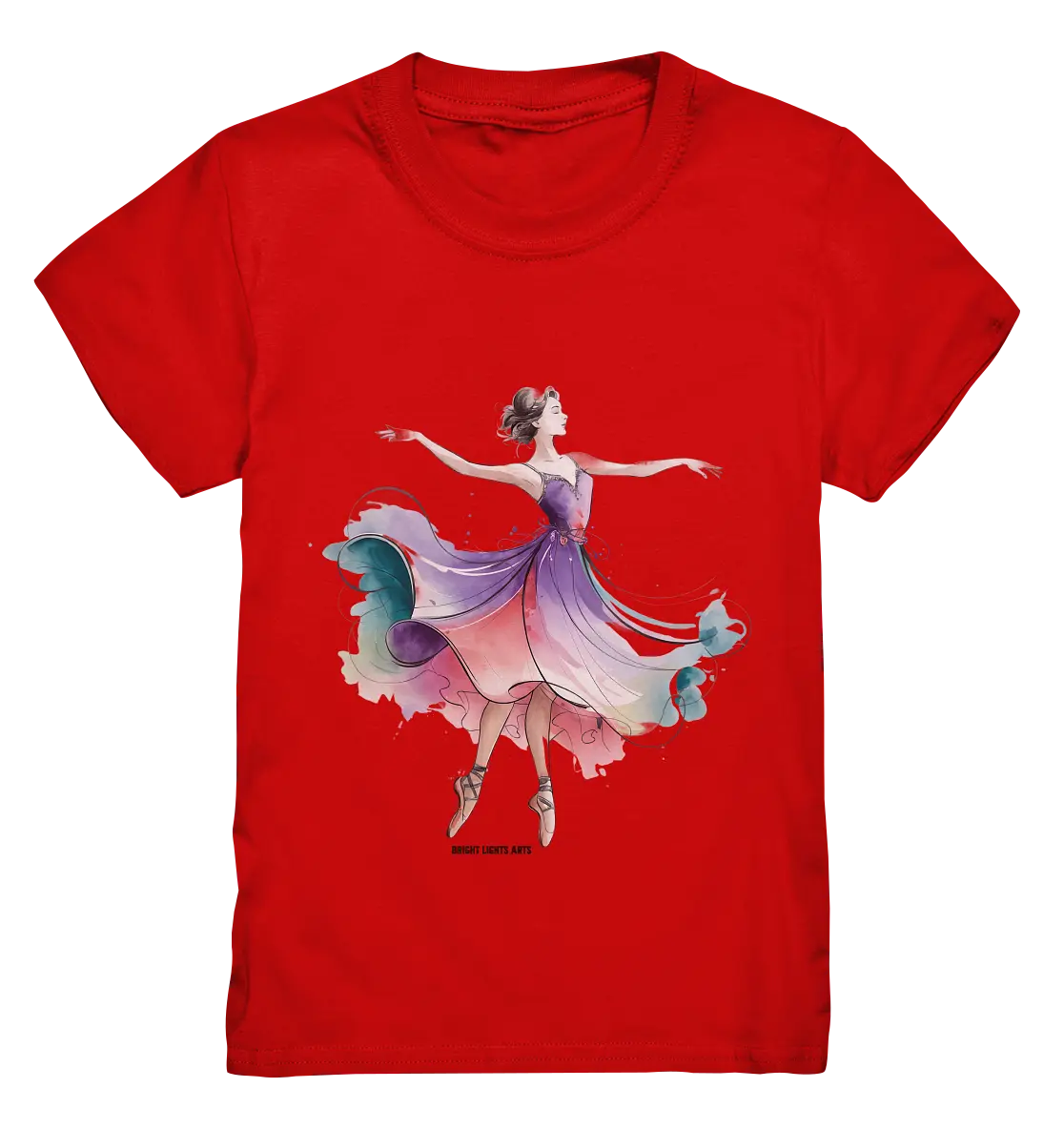 Schwebende Anmut – Tänzerin im Aquarellstil - Kids Premium Shirt Bright Lights Arts