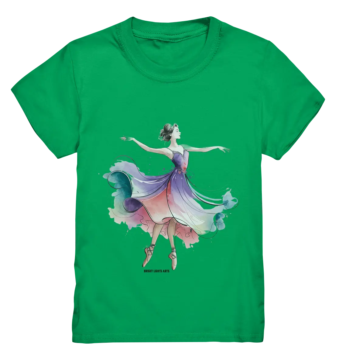 Schwebende Anmut – Tänzerin im Aquarellstil - Kids Premium Shirt Bright Lights Arts