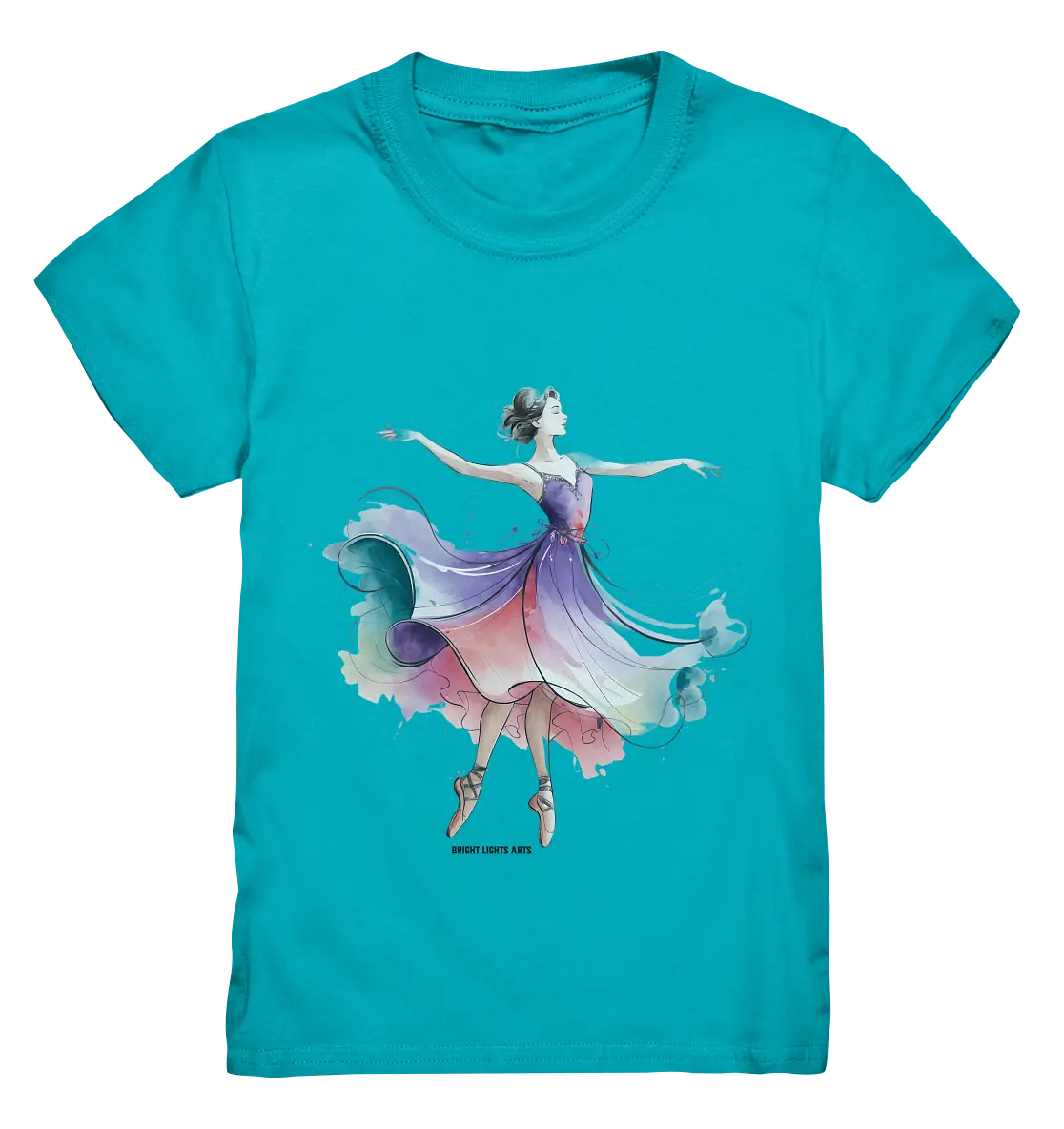 Schwebende Anmut – Tänzerin im Aquarellstil - Kids Premium Shirt Bright Lights Arts