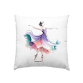 Schwebende Anmut – Tänzerin im Aquarellstil - Kissen 40x40cm Bright Lights Arts