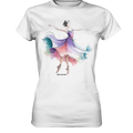 Schwebende Anmut – Tänzerin im Aquarellstil - Ladies Premium Shirt Bright Lights Arts