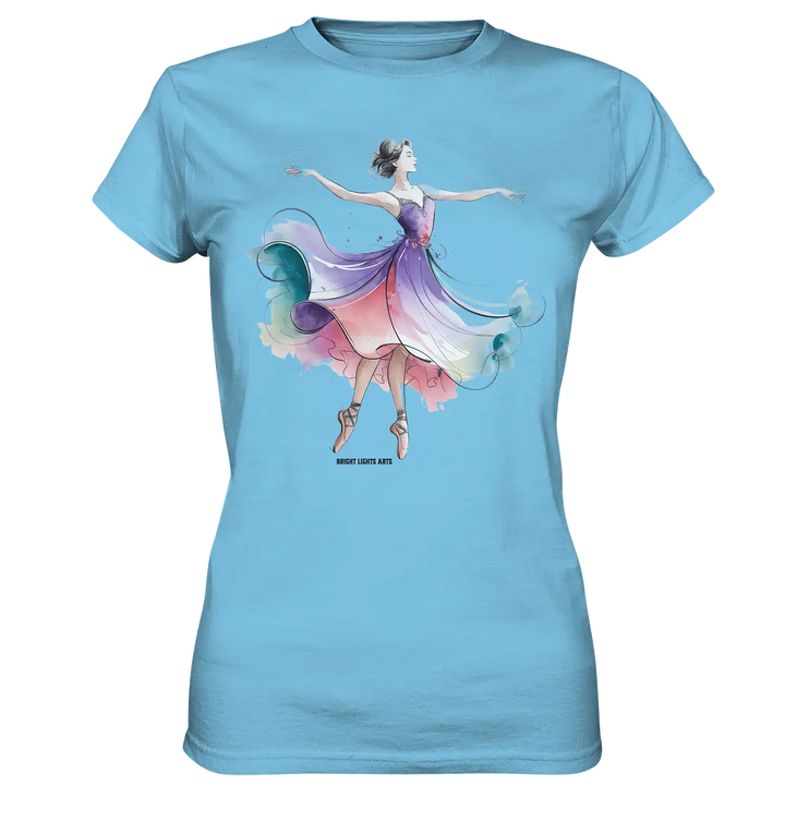 Schwebende Anmut – Tänzerin im Aquarellstil - Ladies Premium Shirt Bright Lights Arts