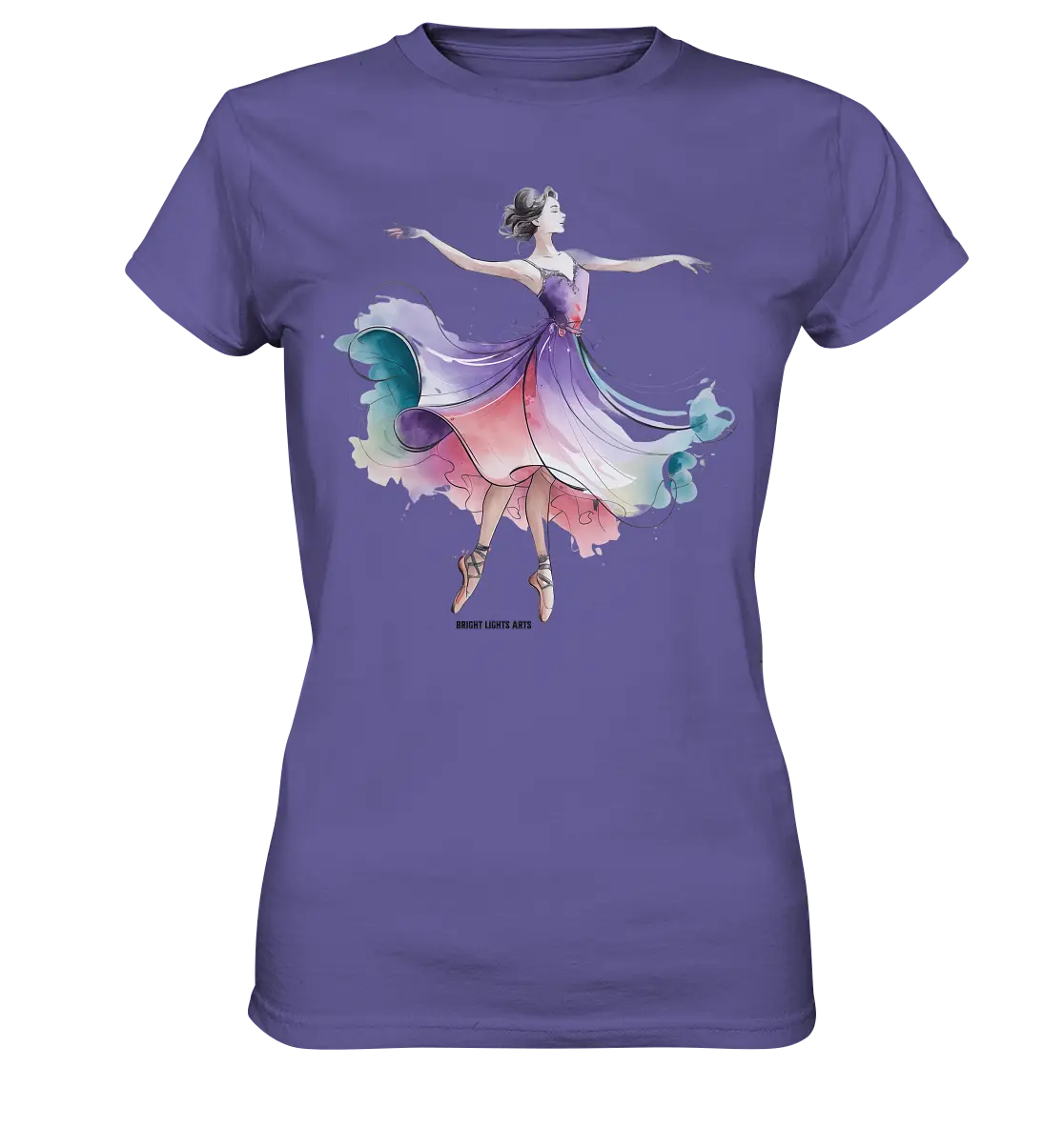 Schwebende Anmut – Tänzerin im Aquarellstil - Ladies Premium Shirt Bright Lights Arts