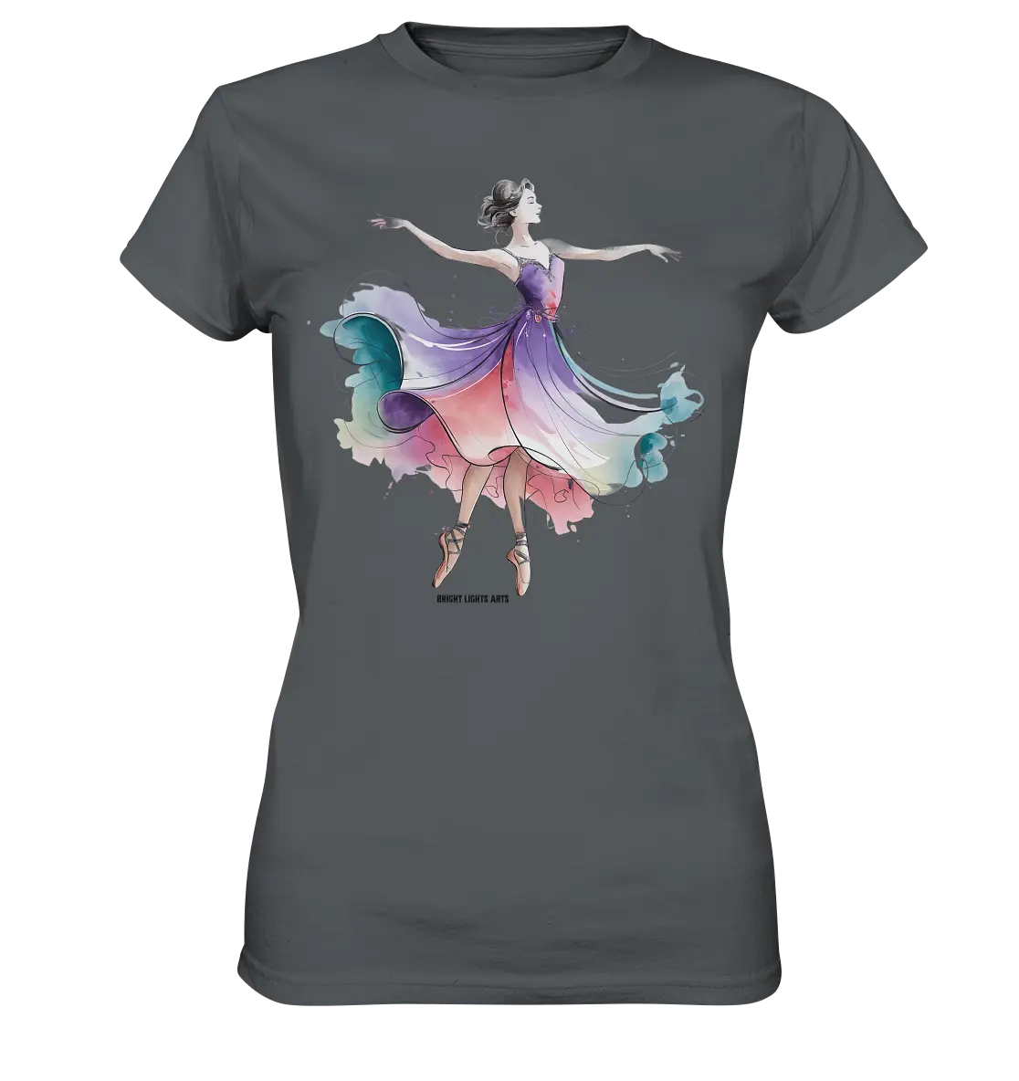 Schwebende Anmut – Tänzerin im Aquarellstil - Ladies Premium Shirt Bright Lights Arts