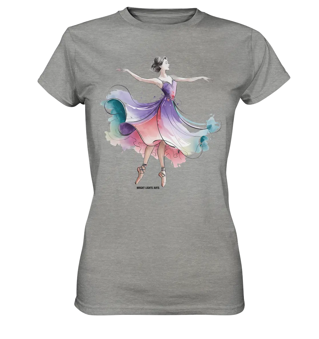 Schwebende Anmut – Tänzerin im Aquarellstil - Ladies Premium Shirt Bright Lights Arts