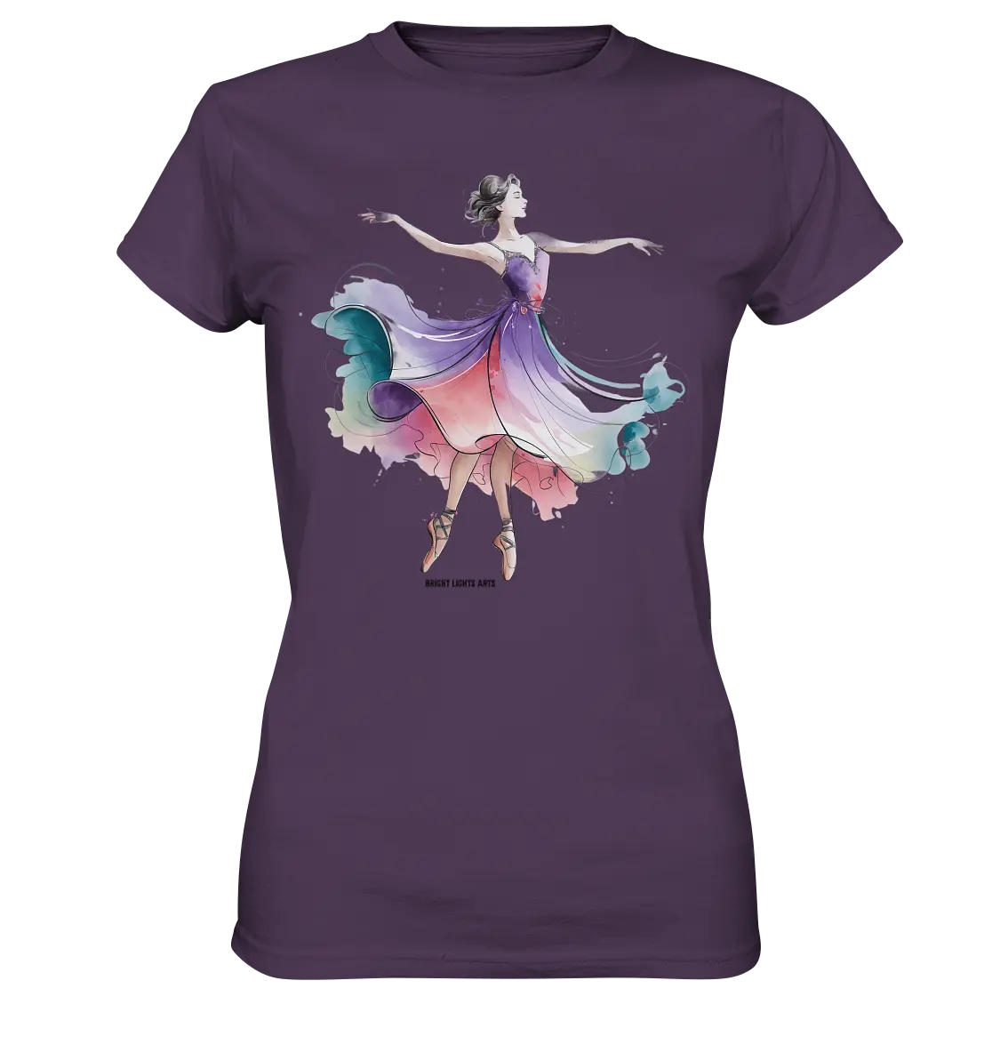 Schwebende Anmut – Tänzerin im Aquarellstil - Ladies Premium Shirt Bright Lights Arts