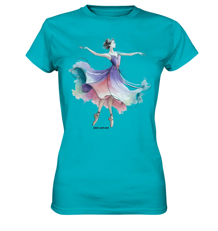 Schwebende Anmut – Tänzerin im Aquarellstil - Ladies Premium Shirt Bright Lights Arts