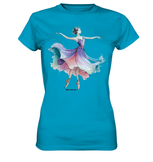 Schwebende Anmut – Tänzerin im Aquarellstil - Ladies Premium Shirt Bright Lights Arts