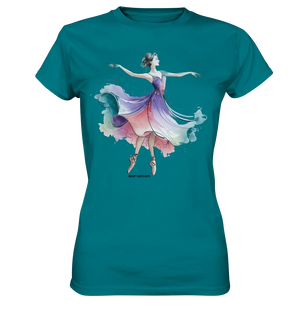 Schwebende Anmut – Tänzerin im Aquarellstil - Ladies Premium Shirt Bright Lights Arts