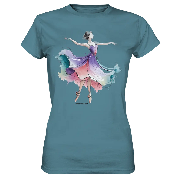 Schwebende Anmut – Tänzerin im Aquarellstil - Ladies Premium Shirt Bright Lights Arts
