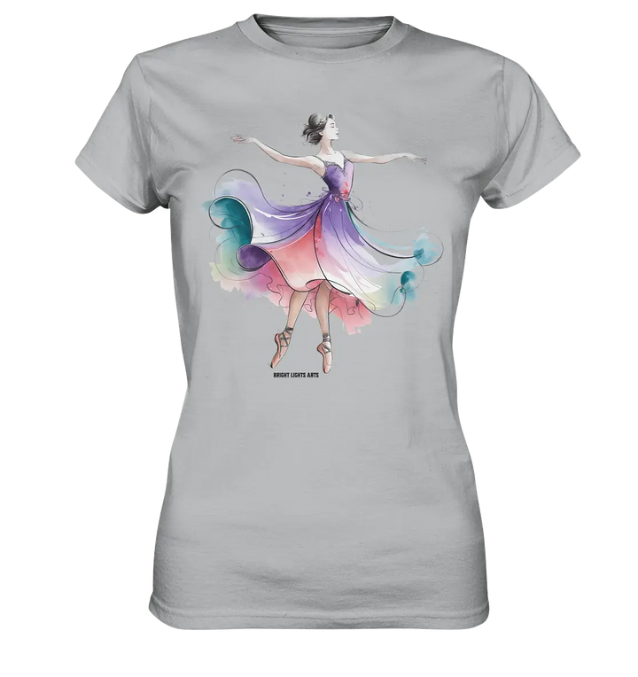 Schwebende Anmut – Tänzerin im Aquarellstil - Ladies Premium Shirt Bright Lights Arts