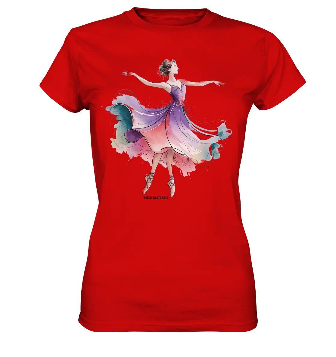 Schwebende Anmut – Tänzerin im Aquarellstil - Ladies Premium Shirt Bright Lights Arts