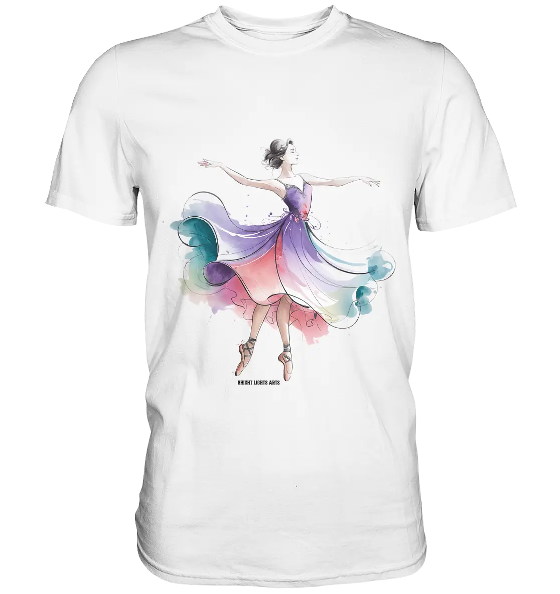 Schwebende Anmut – Tänzerin im Aquarellstil - Premium Shirt Bright Lights Arts