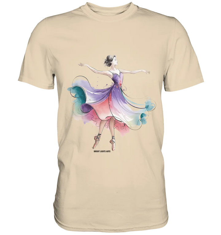 Schwebende Anmut – Tänzerin im Aquarellstil - Premium Shirt Bright Lights Arts