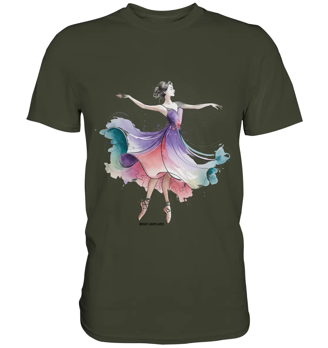 Schwebende Anmut – Tänzerin im Aquarellstil - Premium Shirt Bright Lights Arts