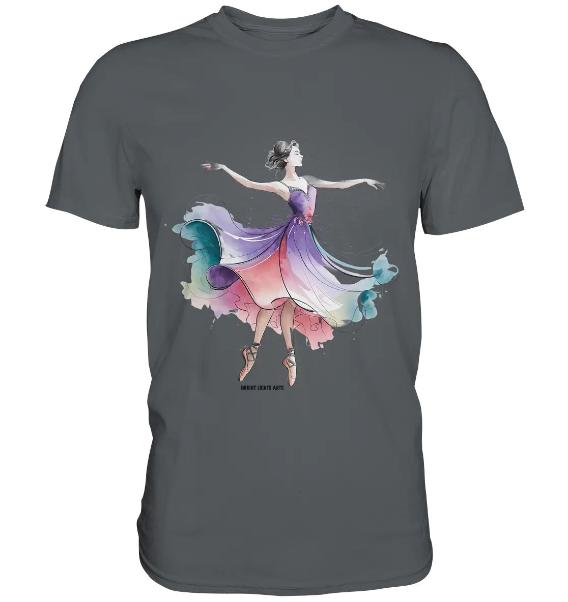 Schwebende Anmut – Tänzerin im Aquarellstil - Premium Shirt Bright Lights Arts