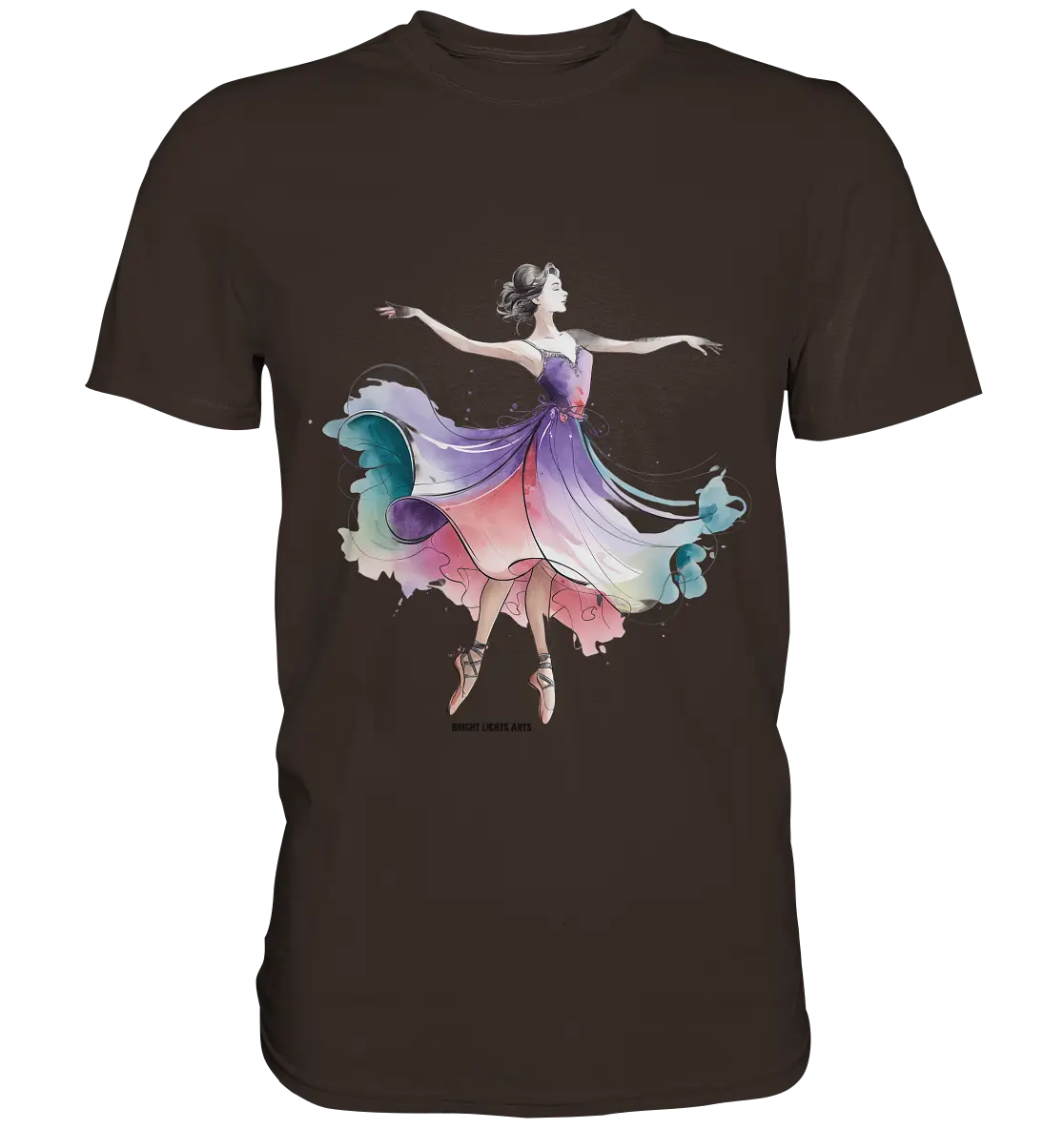 Schwebende Anmut – Tänzerin im Aquarellstil - Premium Shirt Bright Lights Arts