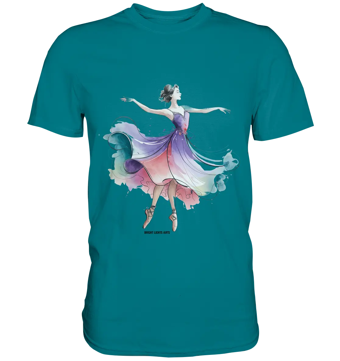 Schwebende Anmut – Tänzerin im Aquarellstil - Premium Shirt Bright Lights Arts