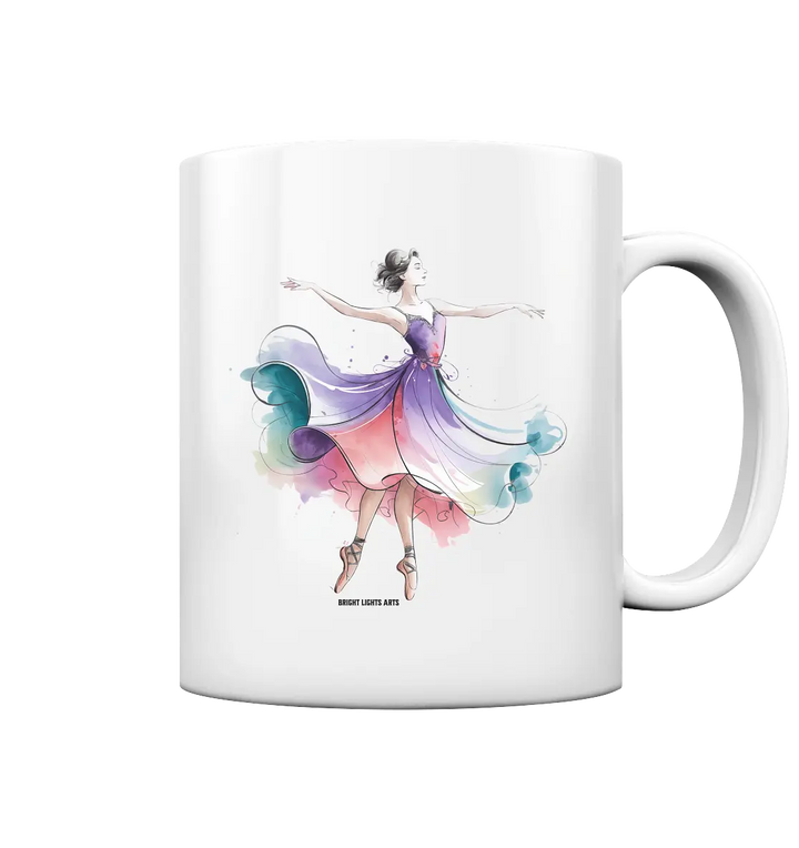Schwebende Anmut – Tänzerin im Aquarellstil - Tasse glossy Bright Lights Arts