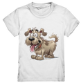 Shaggy Dog Surprise – Ausdrucksstarke & fröhliche Hundeillustration - Kids Premium Shirt Bright Lights Arts