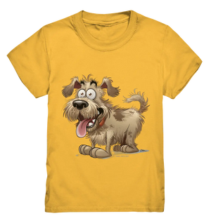 Shaggy Dog Surprise – Ausdrucksstarke & fröhliche Hundeillustration - Kids Premium Shirt Bright Lights Arts