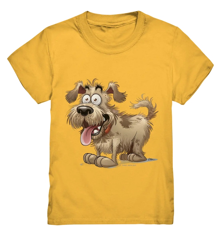 Shaggy Dog Surprise – Ausdrucksstarke & fröhliche Hundeillustration - Kids Premium Shirt Bright Lights Arts