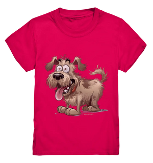 Shaggy Dog Surprise – Ausdrucksstarke & fröhliche Hundeillustration - Kids Premium Shirt Bright Lights Arts