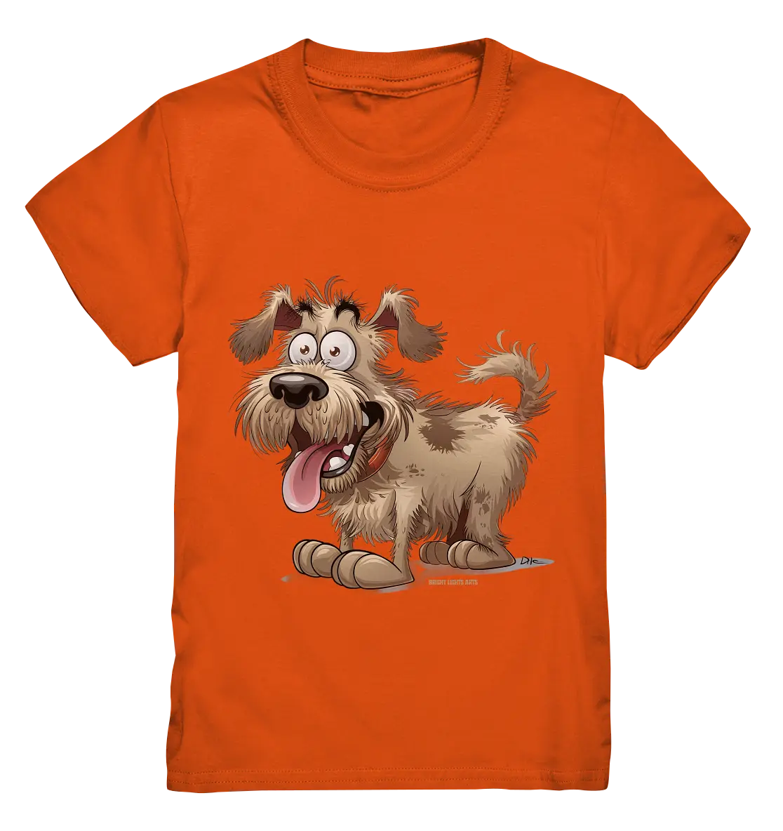 Shaggy Dog Surprise – Ausdrucksstarke & fröhliche Hundeillustration - Kids Premium Shirt Bright Lights Arts