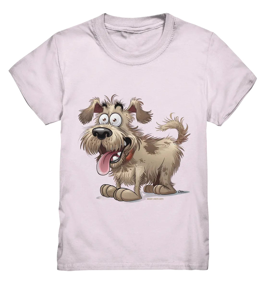 Shaggy Dog Surprise – Ausdrucksstarke & fröhliche Hundeillustration - Kids Premium Shirt Bright Lights Arts