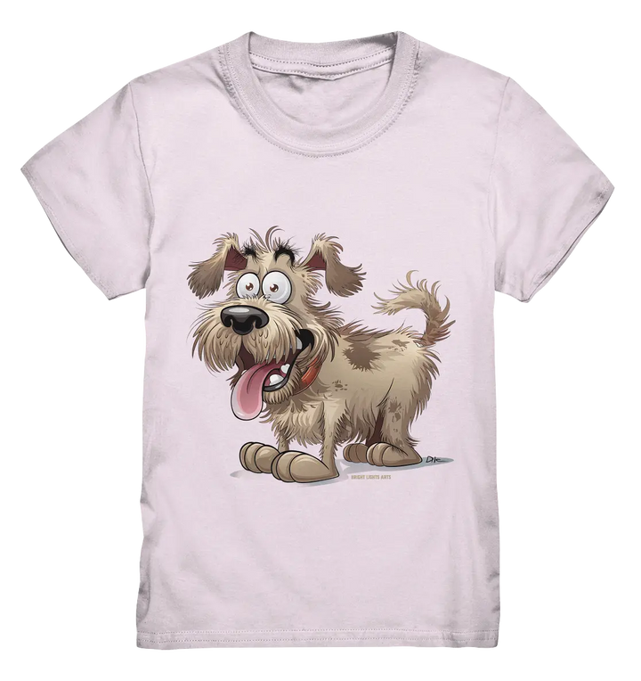 Shaggy Dog Surprise – Ausdrucksstarke & fröhliche Hundeillustration - Kids Premium Shirt Bright Lights Arts