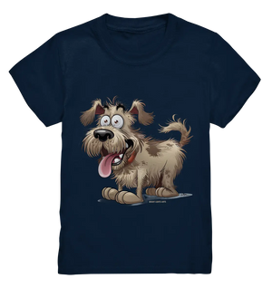 Shaggy Dog Surprise – Ausdrucksstarke & fröhliche Hundeillustration - Kids Premium Shirt Bright Lights Arts