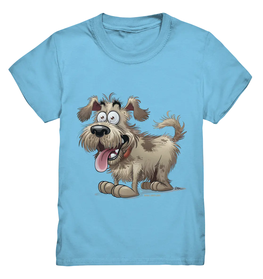 Shaggy Dog Surprise – Ausdrucksstarke & fröhliche Hundeillustration - Kids Premium Shirt Bright Lights Arts