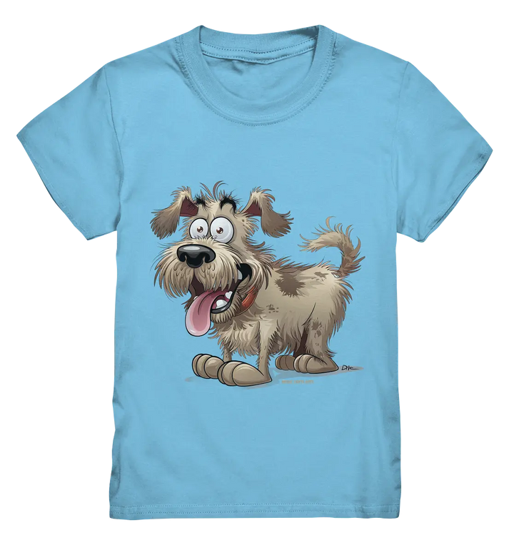 Shaggy Dog Surprise – Ausdrucksstarke & fröhliche Hundeillustration - Kids Premium Shirt Bright Lights Arts