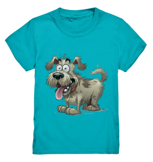 Shaggy Dog Surprise – Ausdrucksstarke & fröhliche Hundeillustration - Kids Premium Shirt Bright Lights Arts