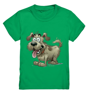 Shaggy Dog Surprise – Ausdrucksstarke & fröhliche Hundeillustration - Kids Premium Shirt Bright Lights Arts