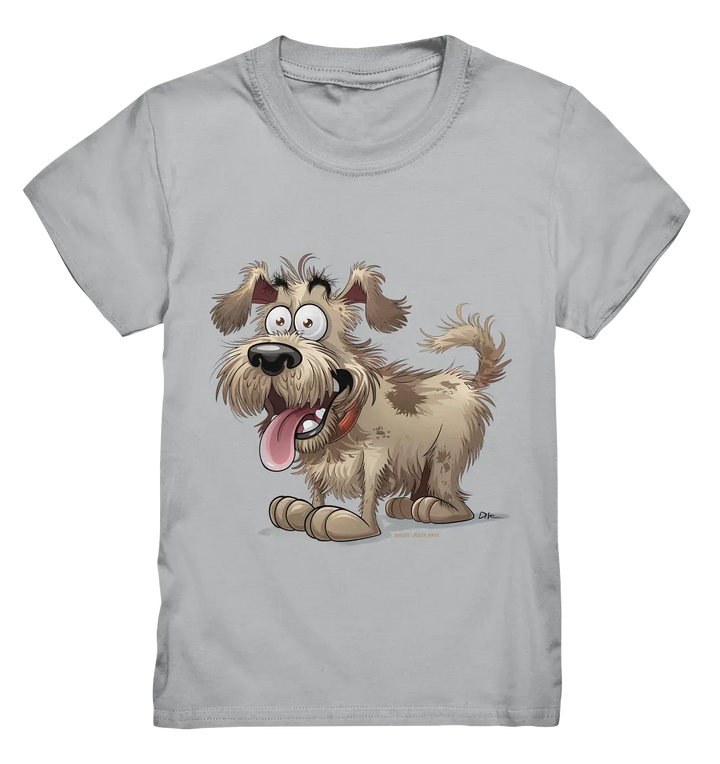 Shaggy Dog Surprise – Ausdrucksstarke & fröhliche Hundeillustration - Kids Premium Shirt Bright Lights Arts