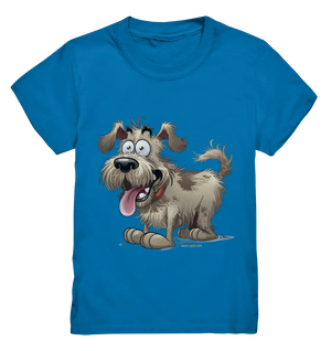 Shaggy Dog Surprise – Ausdrucksstarke & fröhliche Hundeillustration - Kids Premium Shirt Bright Lights Arts