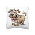 Shaggy Dog Surprise – Ausdrucksstarke & fröhliche Hundeillustration - Kissen 40x40cm Bright Lights Arts