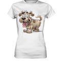 Shaggy Dog Surprise – Ausdrucksstarke & fröhliche Hundeillustration - Ladies Premium Shirt Bright Lights Arts
