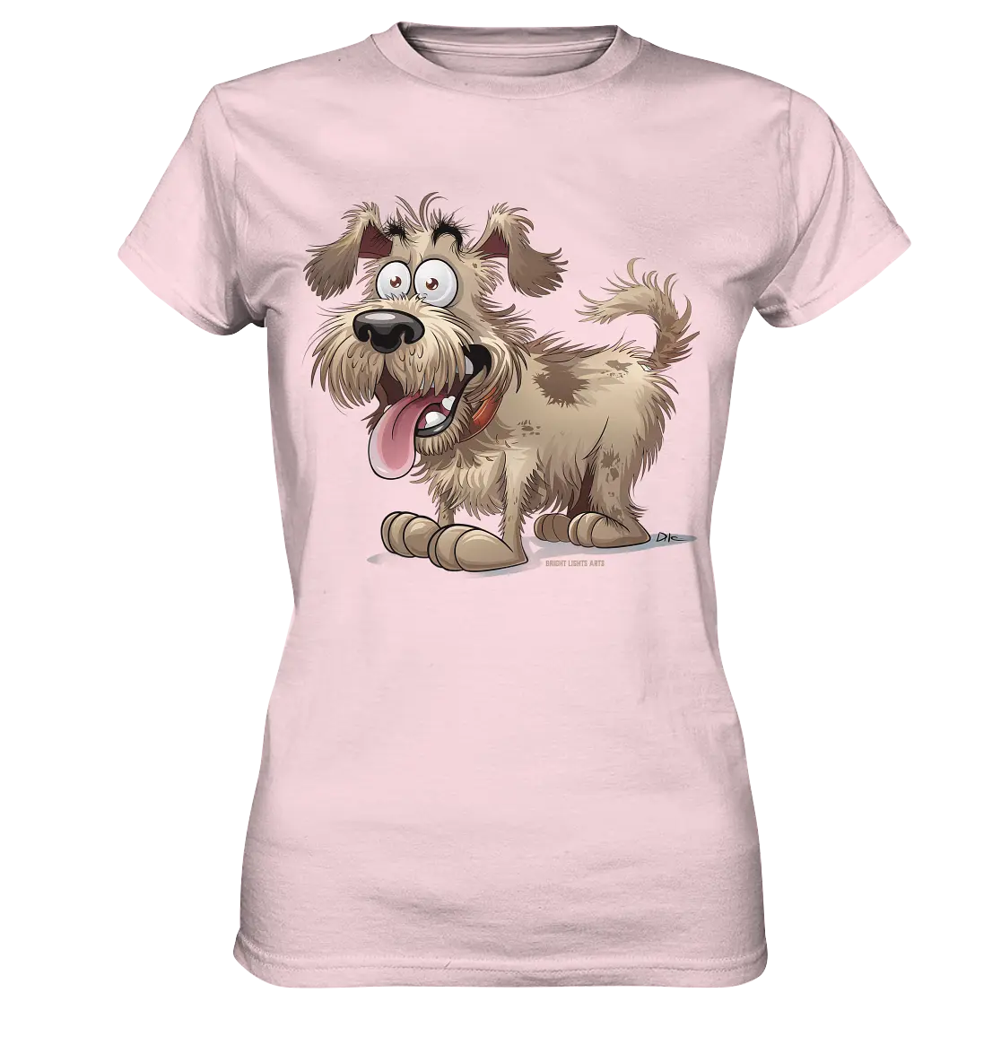 Shaggy Dog Surprise – Ausdrucksstarke & fröhliche Hundeillustration - Ladies Premium Shirt Bright Lights Arts