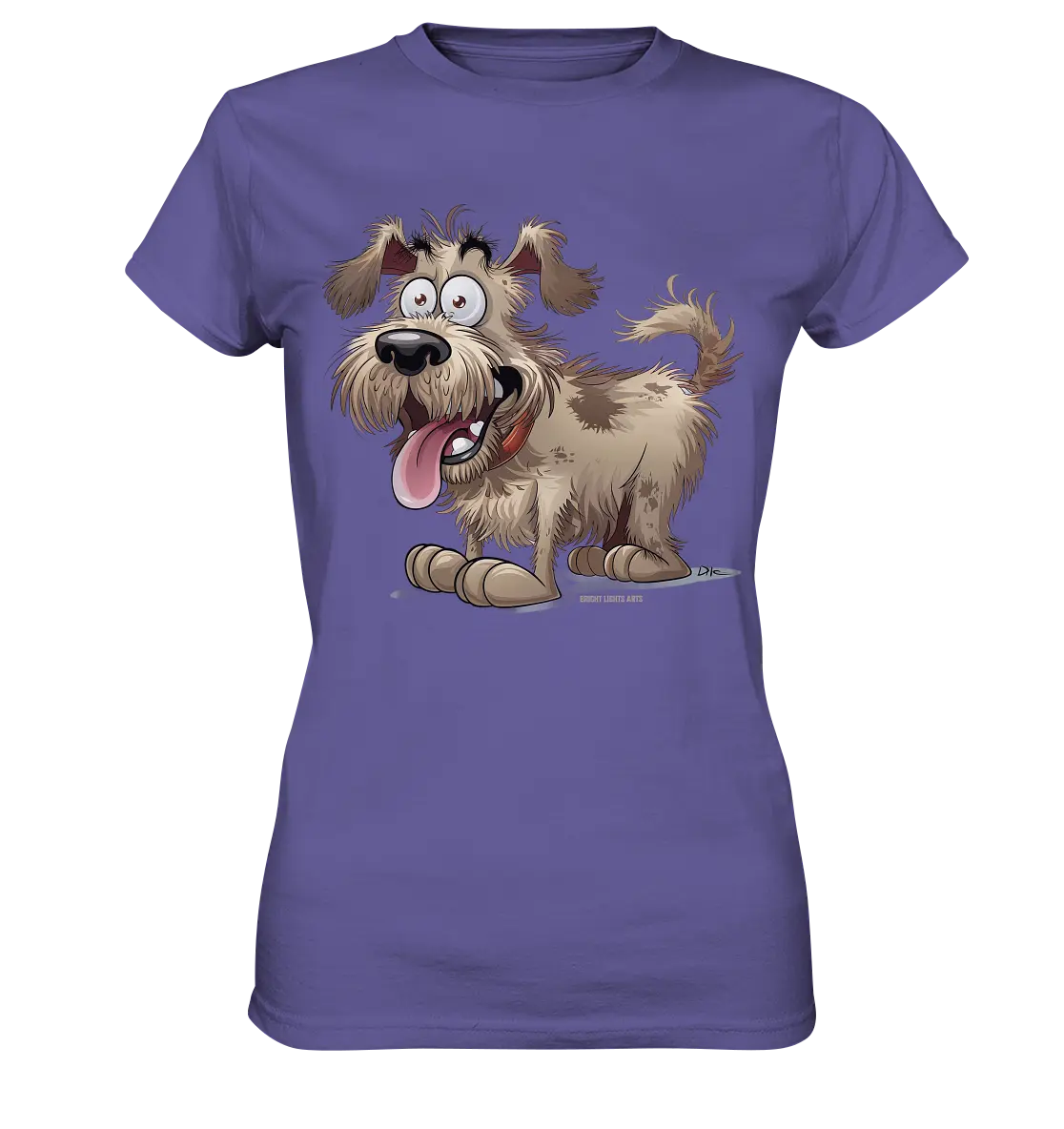 Shaggy Dog Surprise – Ausdrucksstarke & fröhliche Hundeillustration - Ladies Premium Shirt Bright Lights Arts