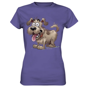 Shaggy Dog Surprise – Ausdrucksstarke & fröhliche Hundeillustration - Ladies Premium Shirt Bright Lights Arts