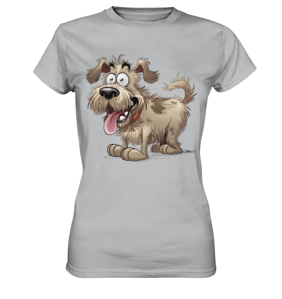 Shaggy Dog Surprise – Ausdrucksstarke & fröhliche Hundeillustration - Ladies Premium Shirt Bright Lights Arts