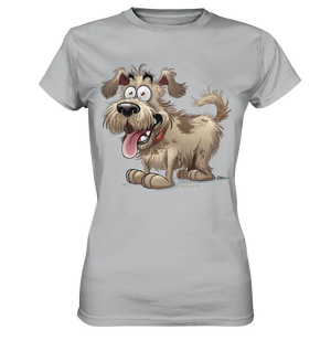 Shaggy Dog Surprise – Ausdrucksstarke & fröhliche Hundeillustration - Ladies Premium Shirt Bright Lights Arts