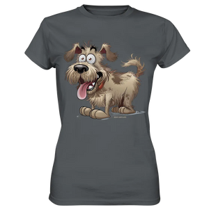 Shaggy Dog Surprise – Ausdrucksstarke & fröhliche Hundeillustration - Ladies Premium Shirt Bright Lights Arts