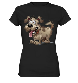 Shaggy Dog Surprise – Ausdrucksstarke & fröhliche Hundeillustration - Ladies Premium Shirt Bright Lights Arts
